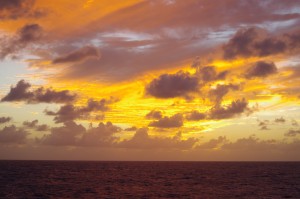 The sun sets on our last full day at sea. Photo by Kais